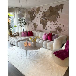 Vaskbar myk Ryateppe Fuzzy Meia Offwhite