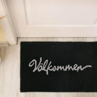 Välkommen Svart 50x80 cm Maskinvevd Teppe