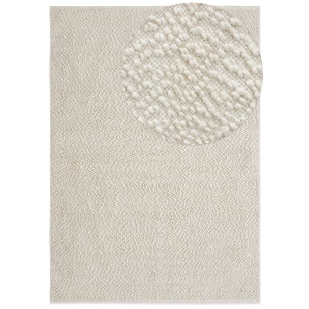 Denne produkten heter Edessa, laget av 80% Ull & 20% Bomull materiale med en vakker Offwhite farge – SE Mattor