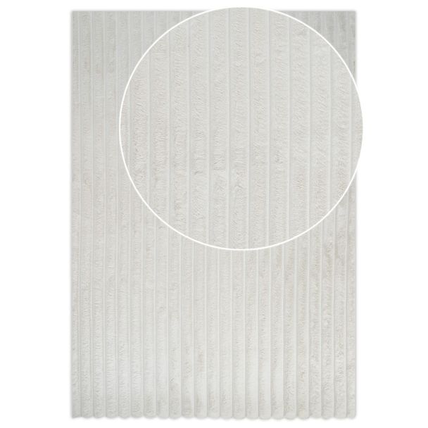 Denne produkten heter Rabbit Stripe, laget av Polyester materiale med en vakker Offwhite farge – SE Mattor